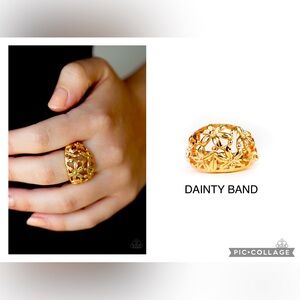 Haute Havana  Gold Floral Dainty Stretchy Band Ring